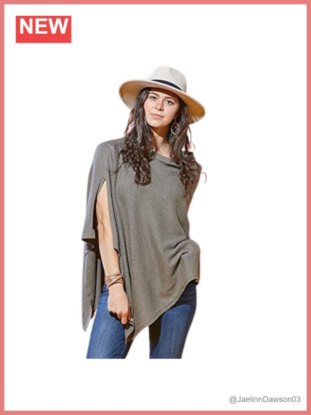 100% Cotton Lightweight Poncho Wrap 26x67 Everyday Layer